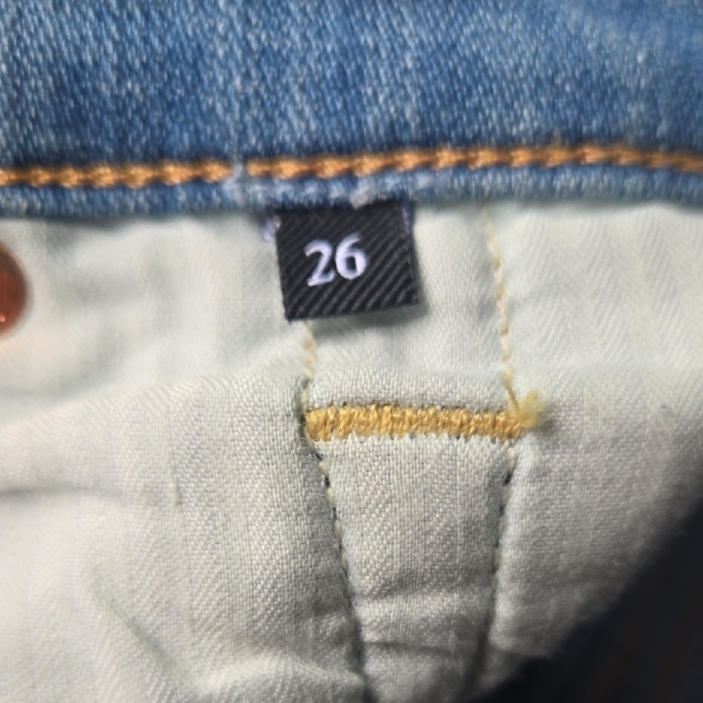 7 For All Mankind Blue Straight Leg Jeans - Picture 7 of 8